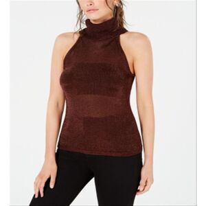 Guess Women's Sedona Clay semi sheer knit Top Brown Size XS